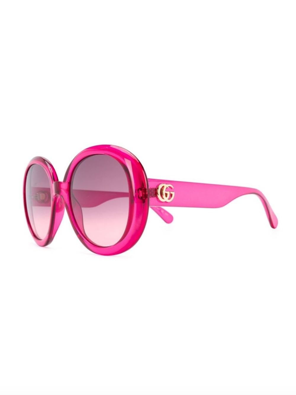 Gucci - Pink GG Round Sunglasses